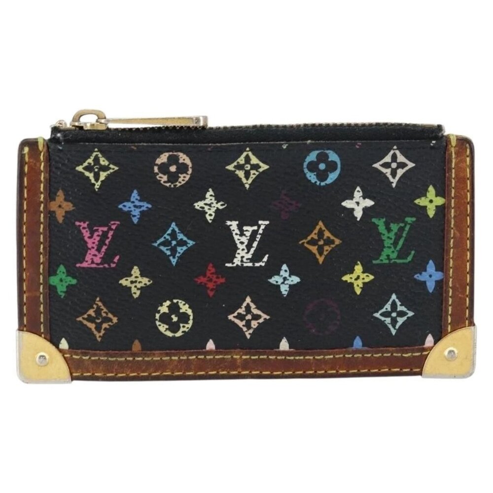 LOUIS VUITTON Multicolor Pochette Cles Coin Purse Black M13664 LV Auth 158853 - Picture 2 of 16